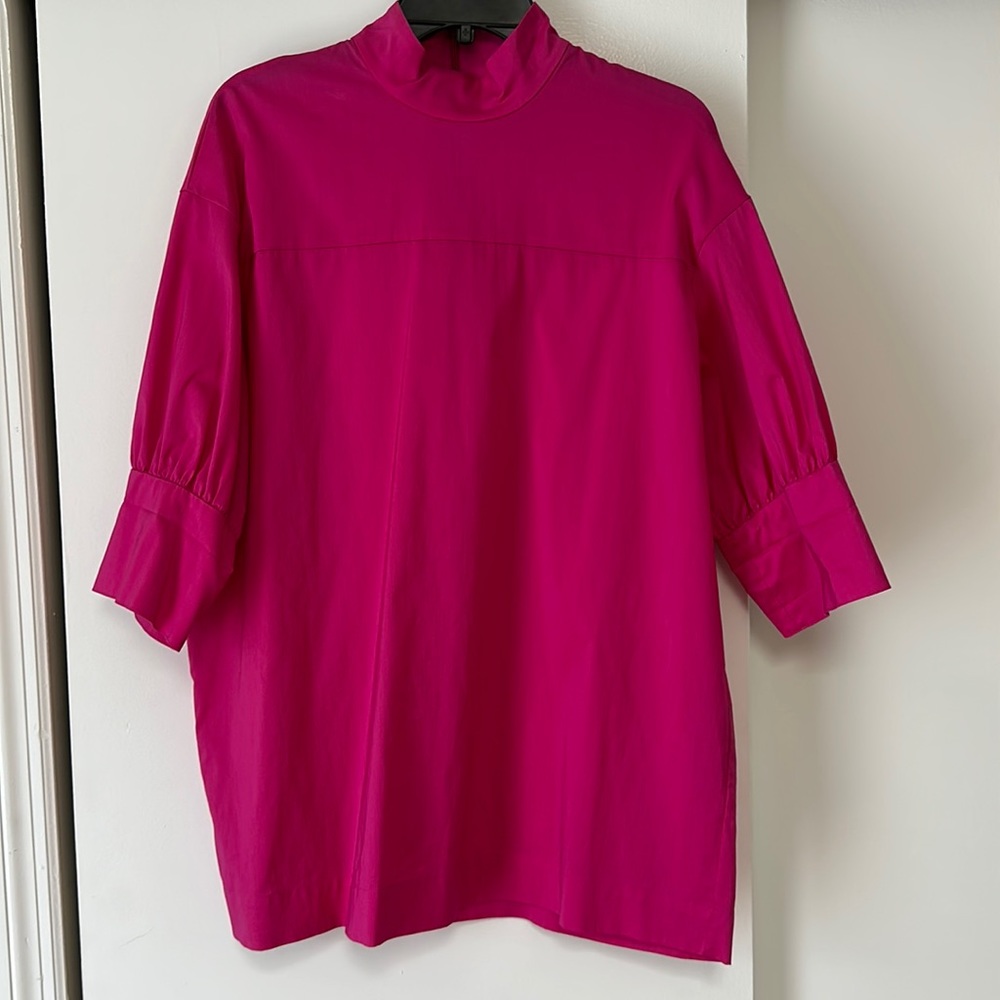 Like new Zara pink fuchsia oversized top 3/4 sleeve size S